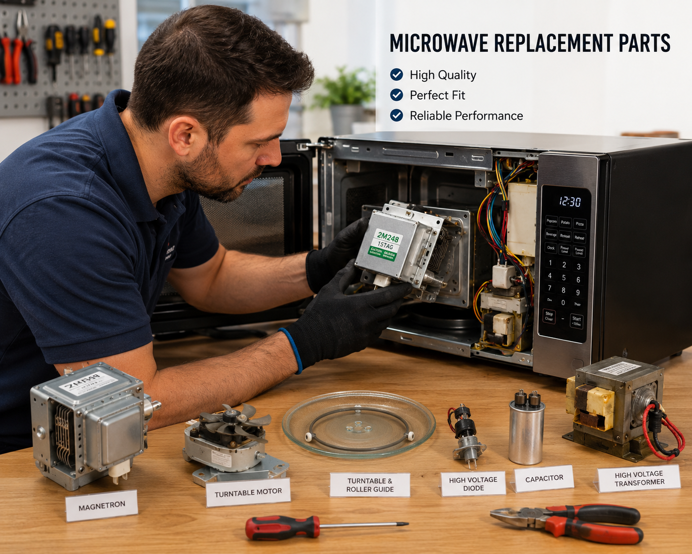 Genuine Samsung microwave replacement parts used by our Samsung Service Centre