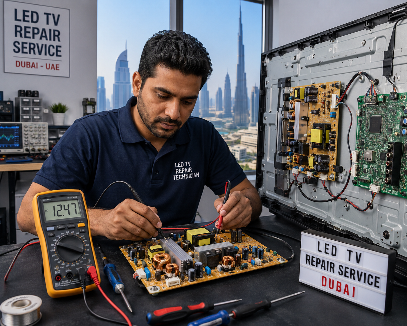 Samsung Service Center UAE repairing QLED and Crystal UHD Samsung TVs